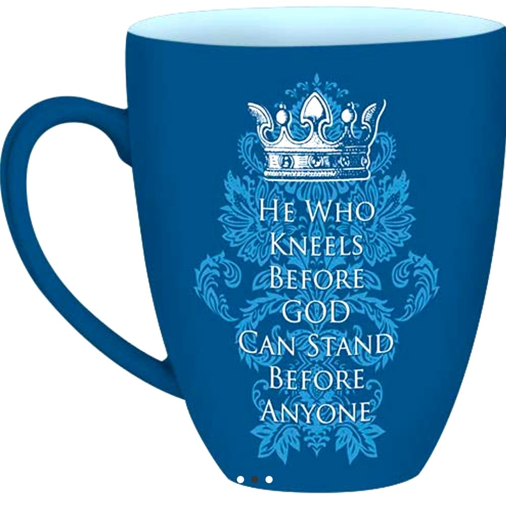 “He Who Kneels” ceramic coffee mug
